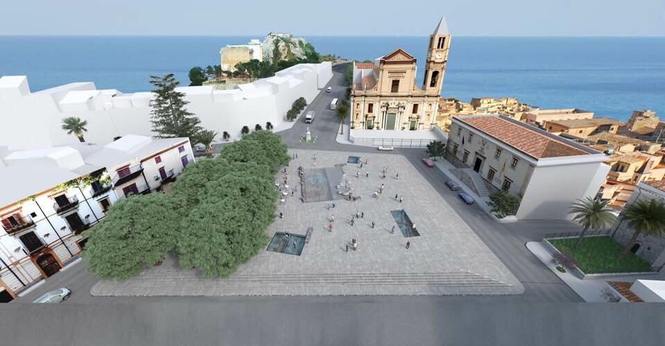 render di progetto, riqualificazione della piazza Duomo