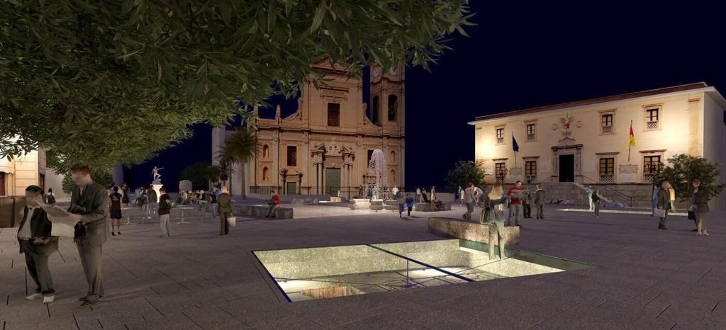 render di progetto, riqualificazione della piazza Duomo